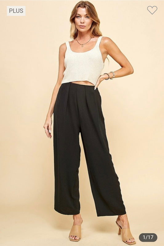 Plus straight leg ankle long pants
