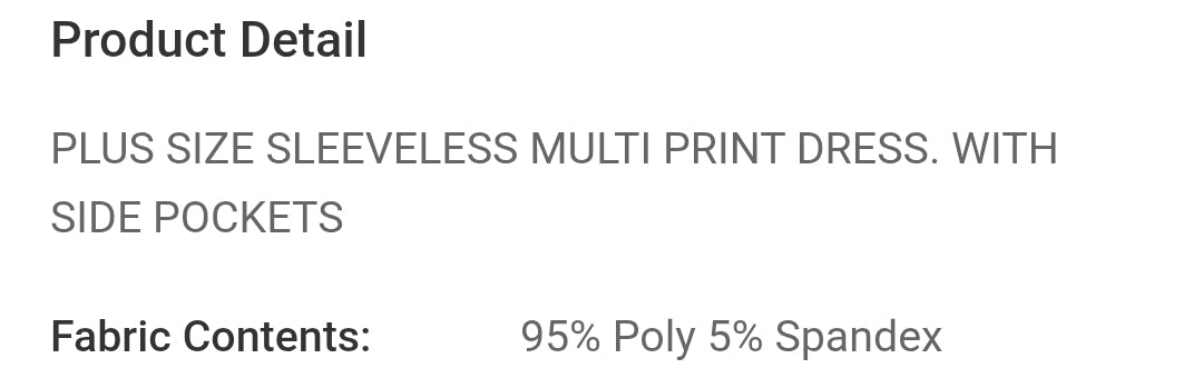 Plus size sleeveless print dress with side pockets