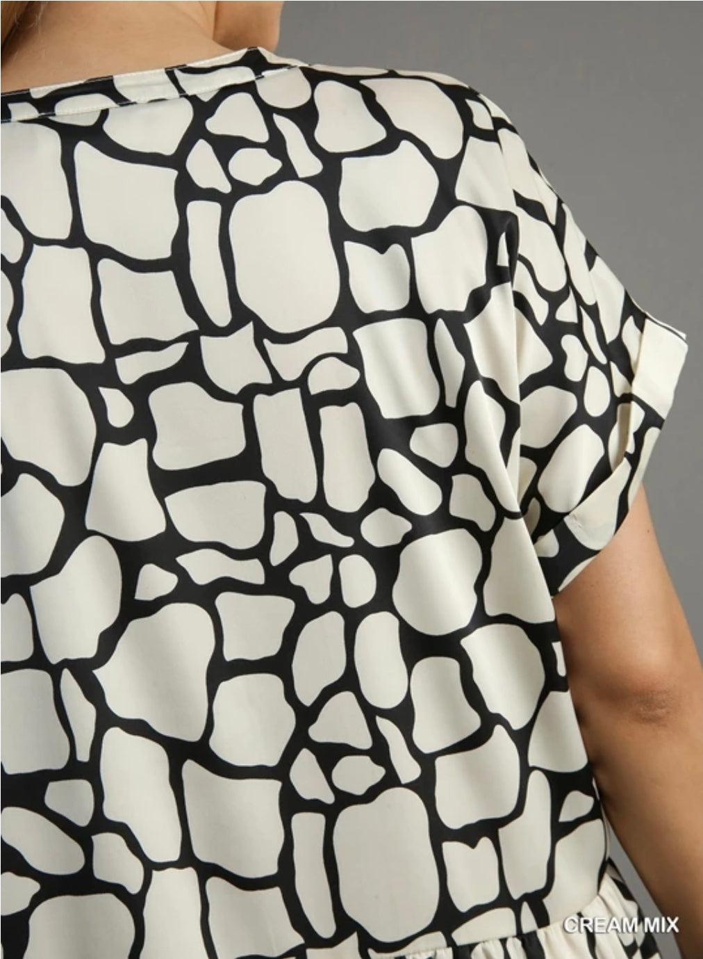Two tone giraffe print Tiered a line mini dress