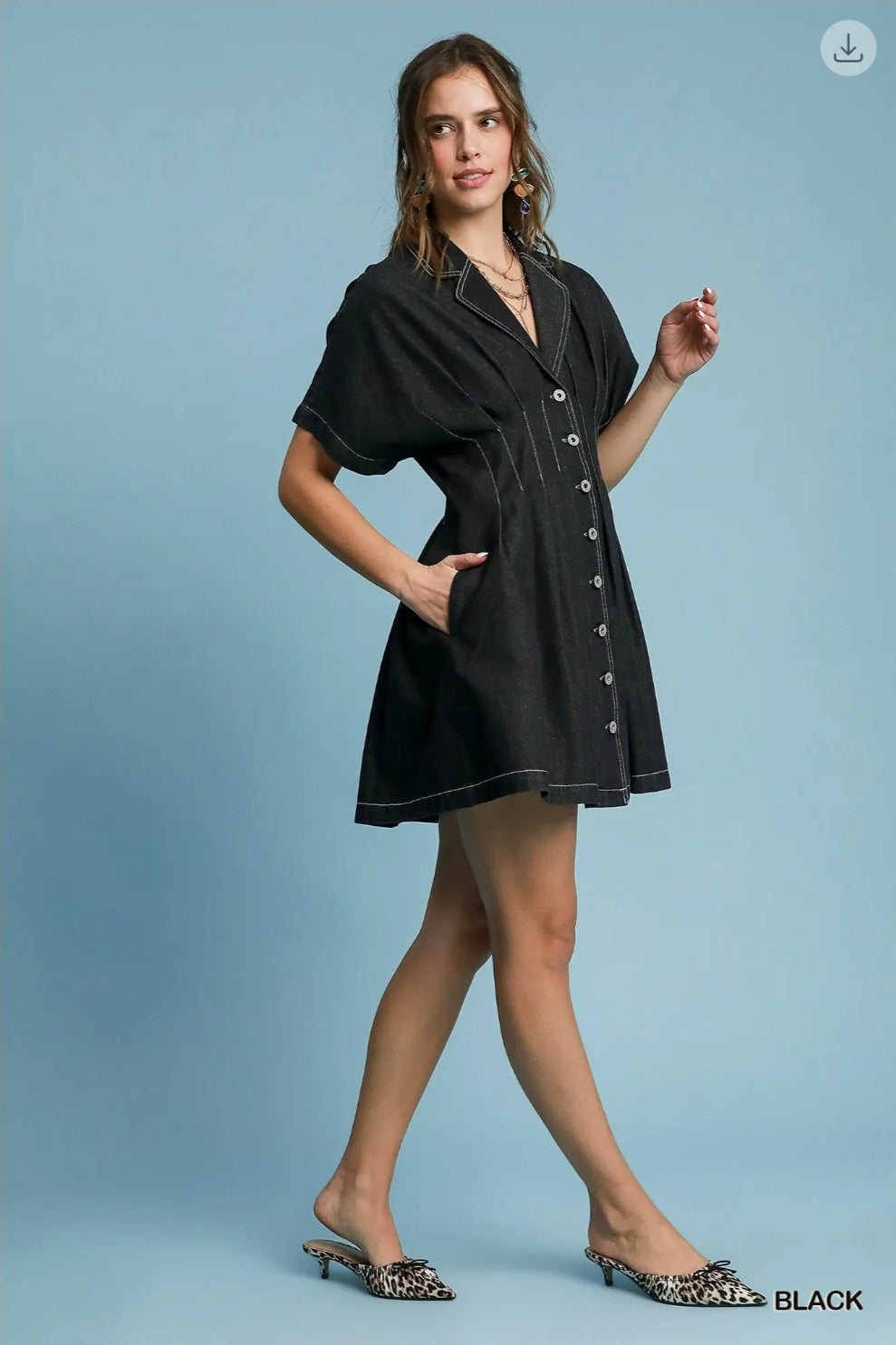 Denim button down dress