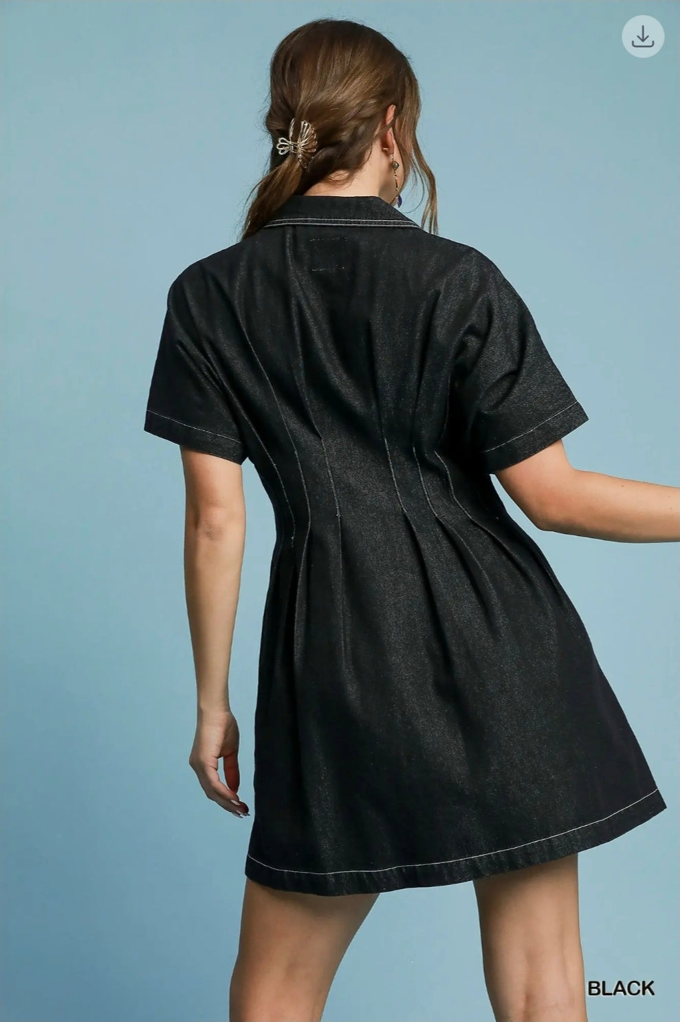 Denim button down dress