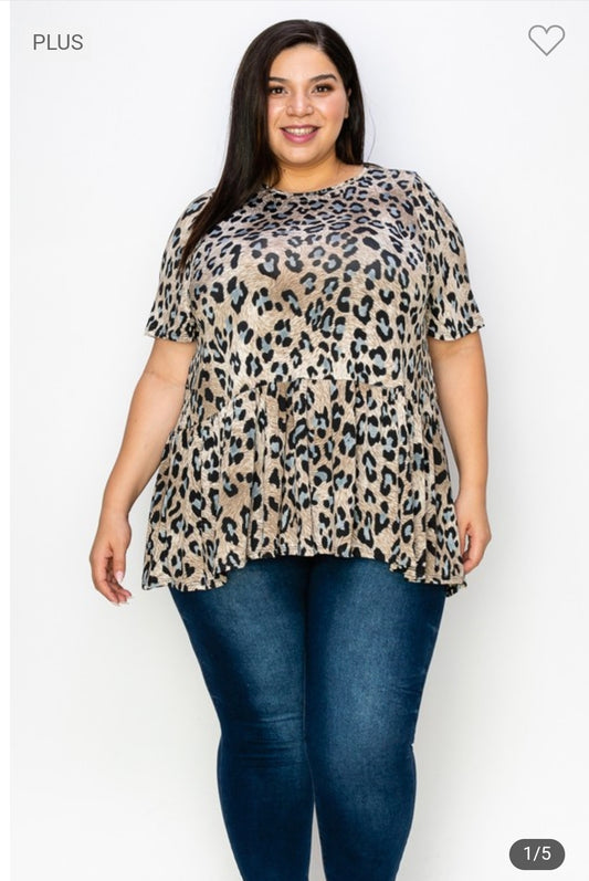 Extra plus size leopard print tunic top