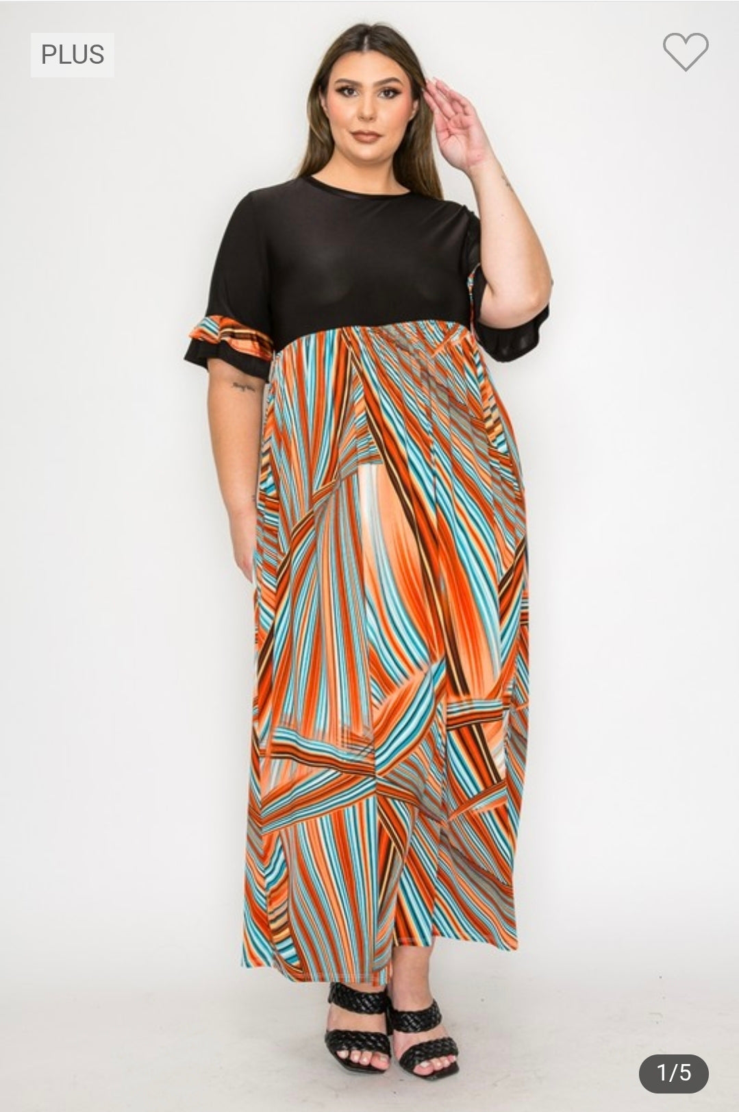Extra plus size two tone dress maxi