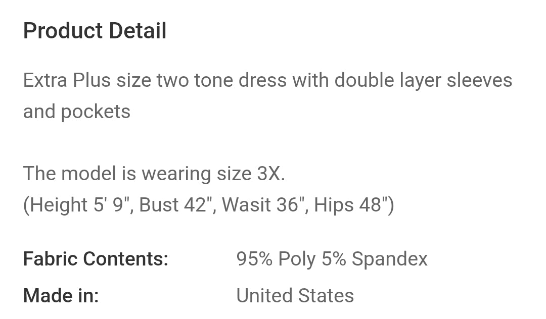 Extra plus size two tone dress maxi