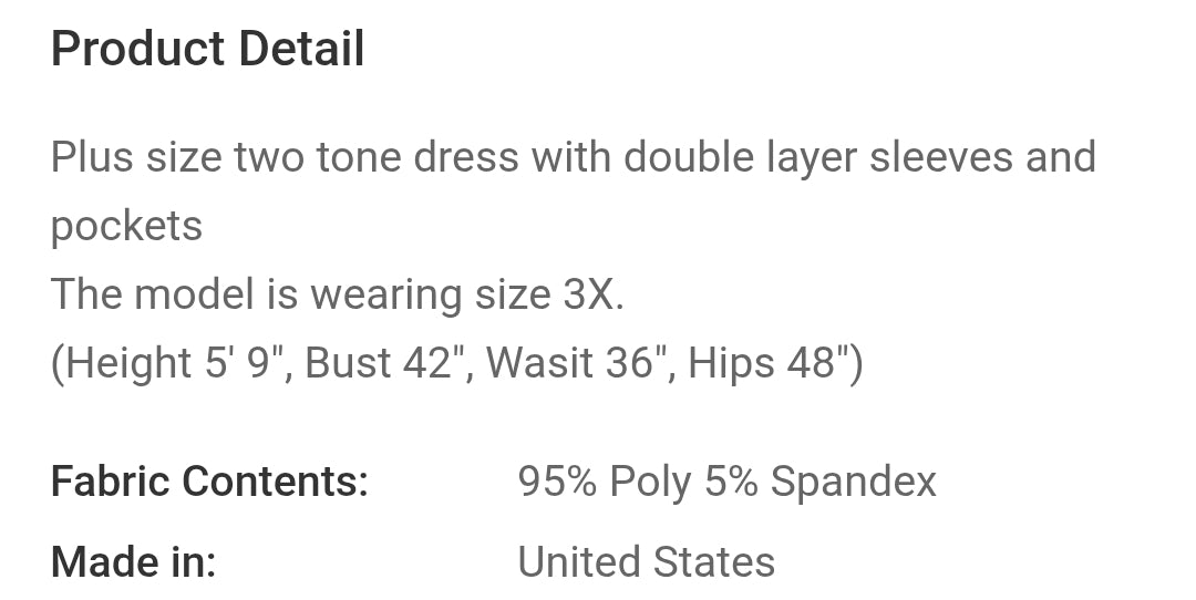 Plus size two tone maxi dress