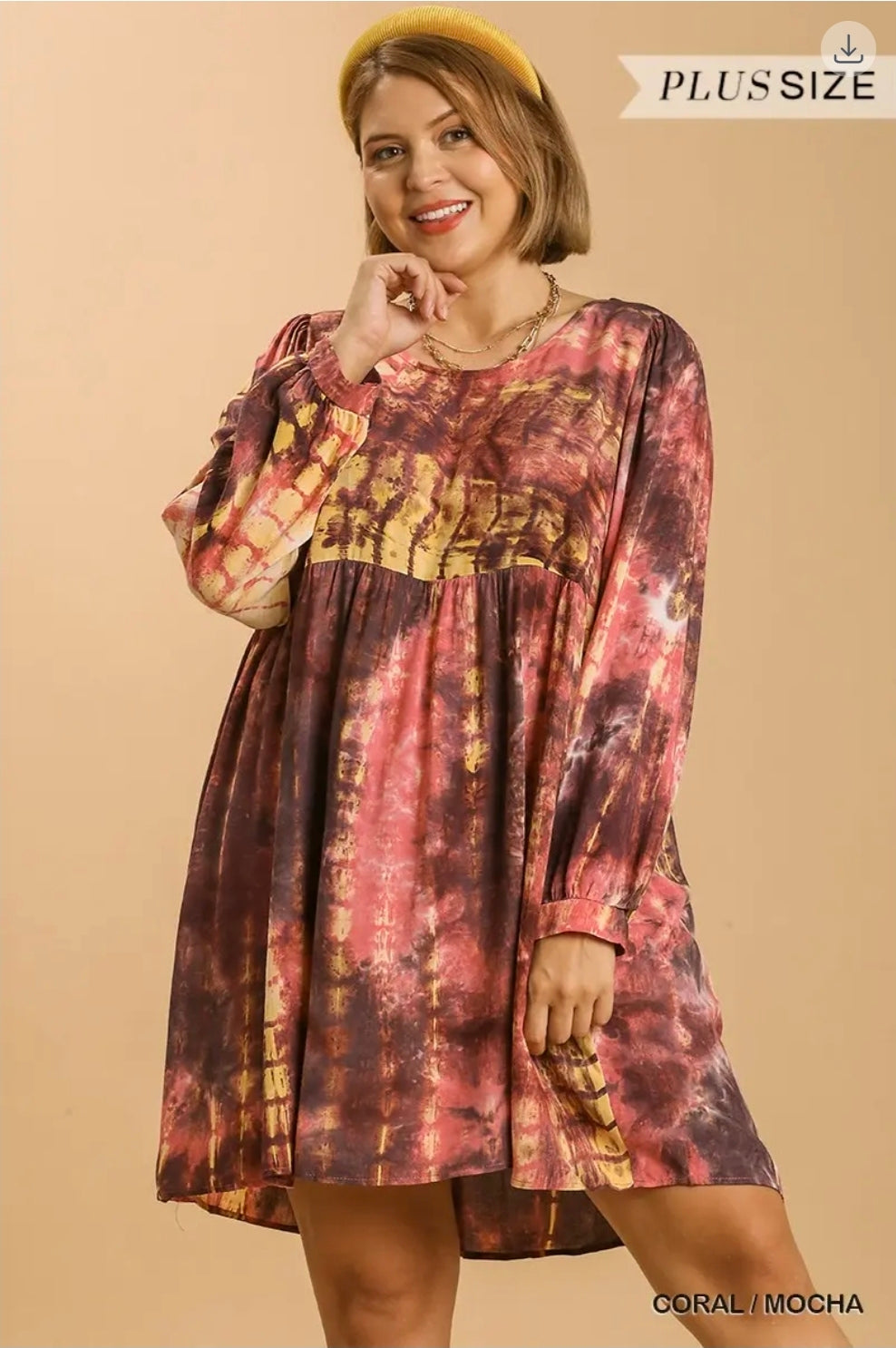 Tye dye long sleeve dress