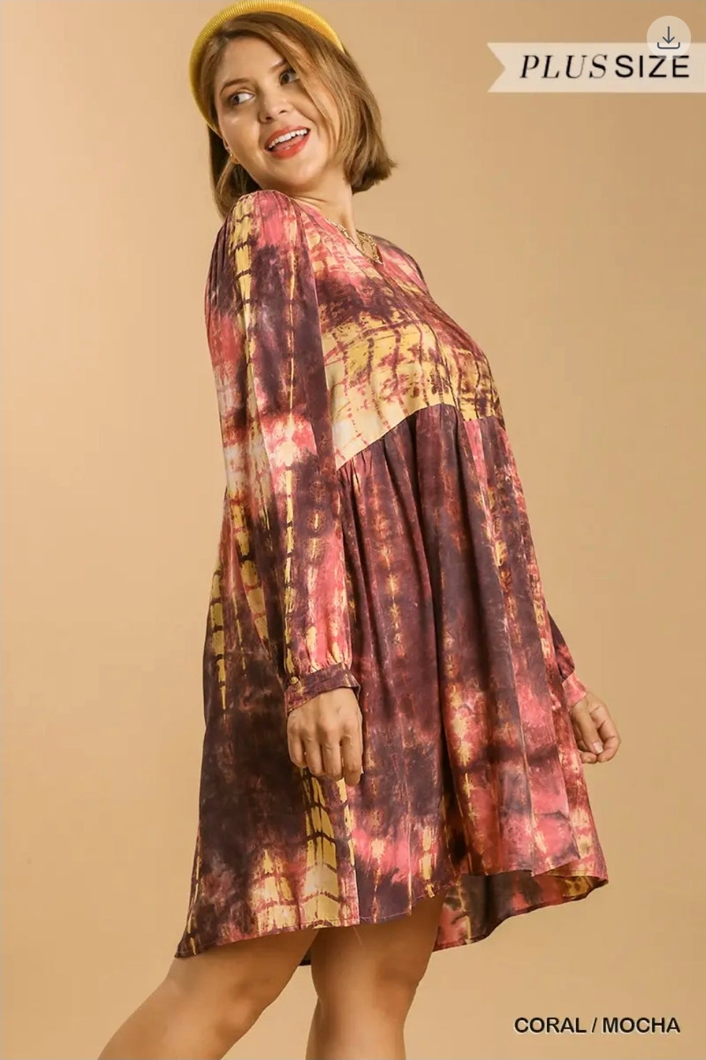 Tye dye long sleeve dress