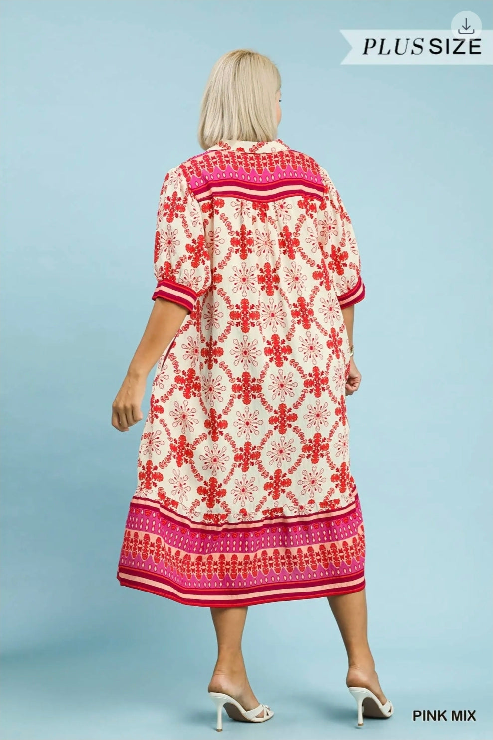 Bloom trellis boarder print midi dress