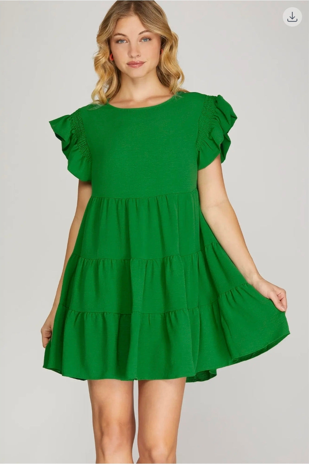 Ruffled sleeve Tiered dress