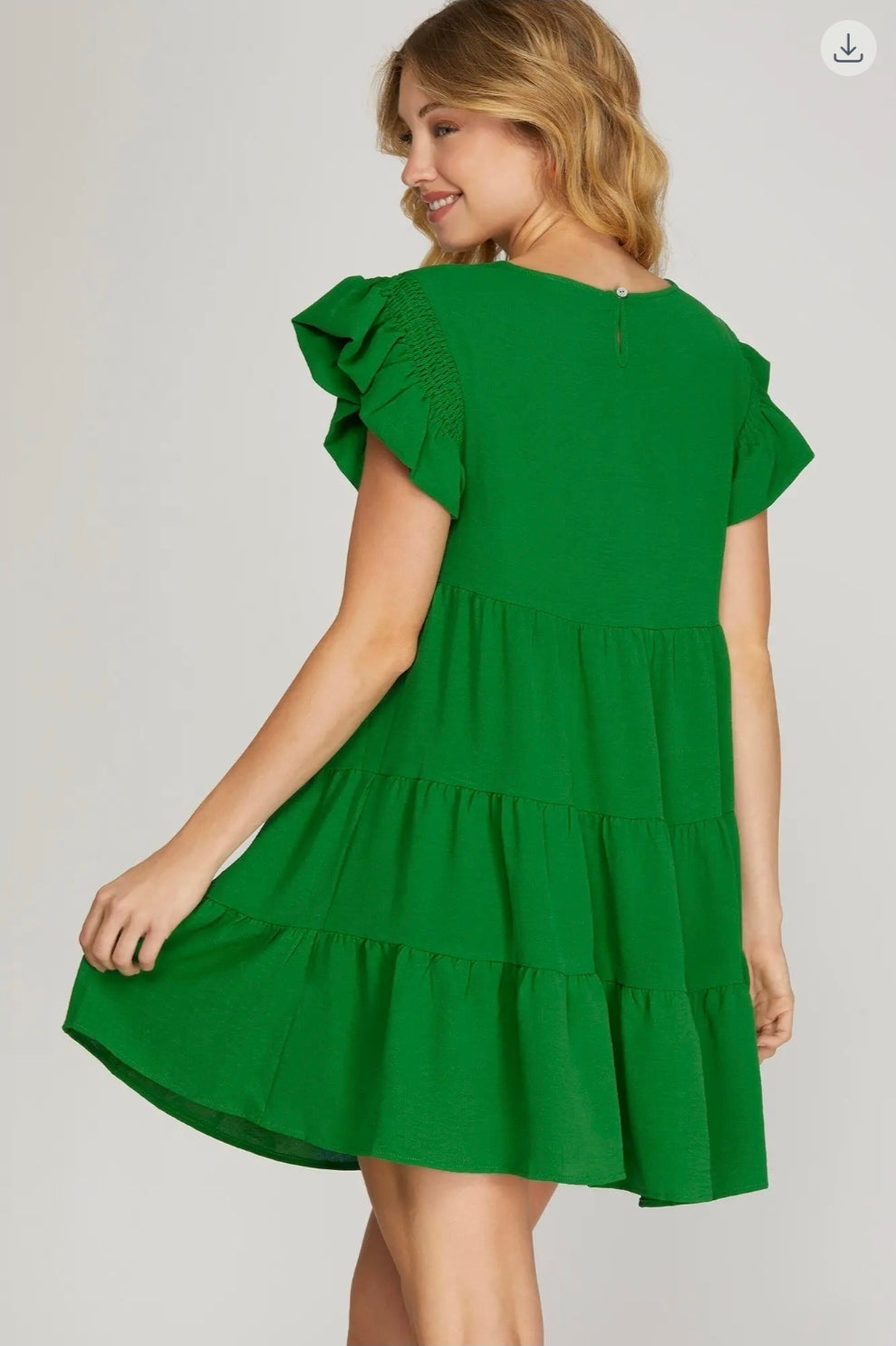 Ruffled sleeve Tiered dress
