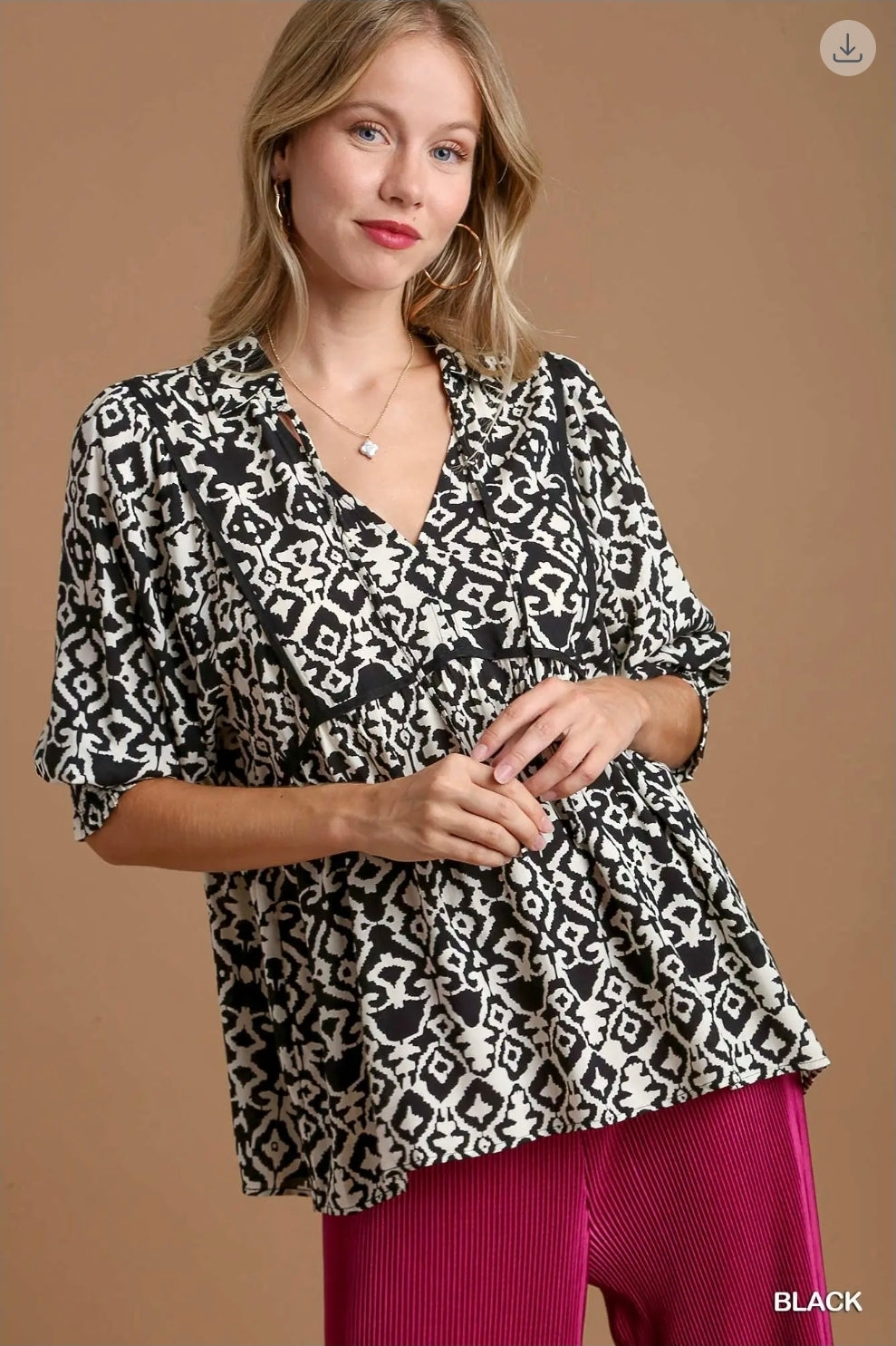 Two tone print top