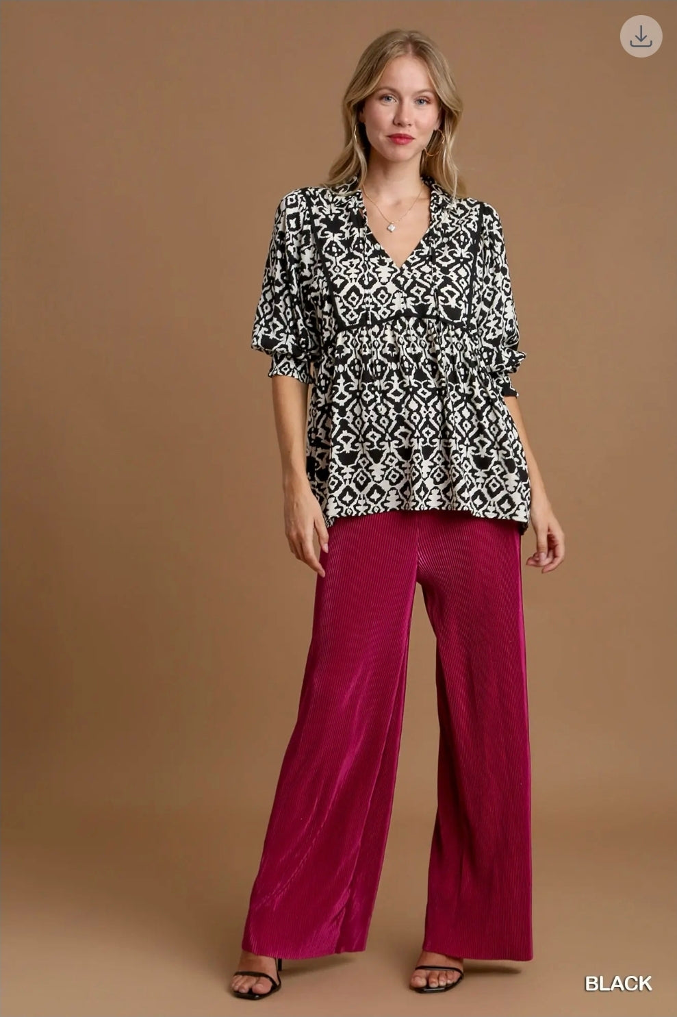 Two tone print top