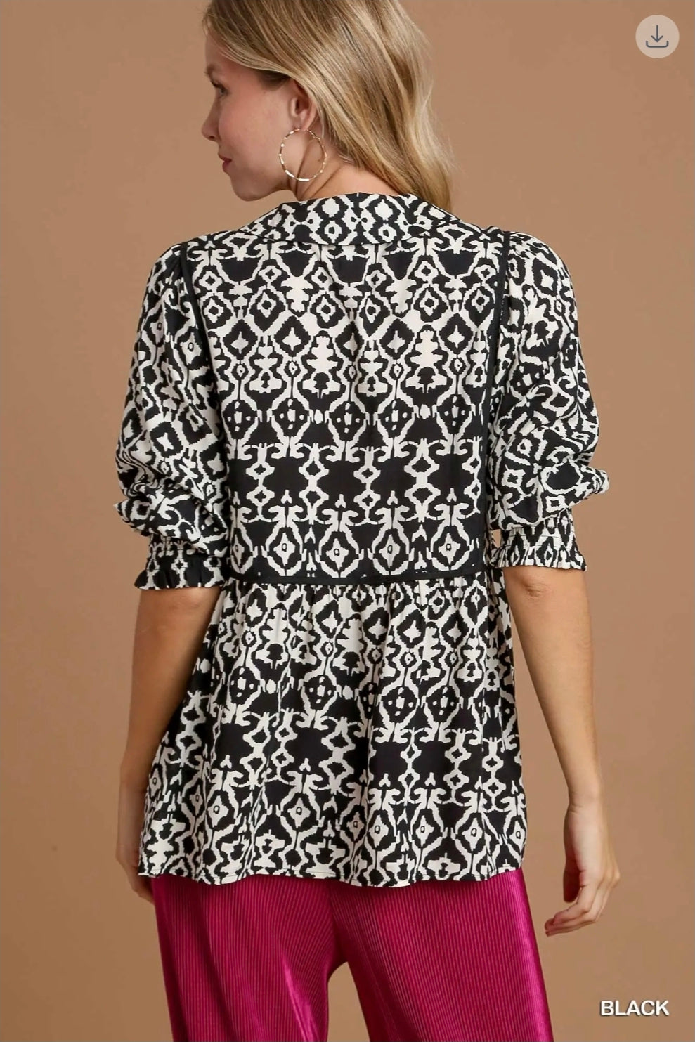 Two tone print top