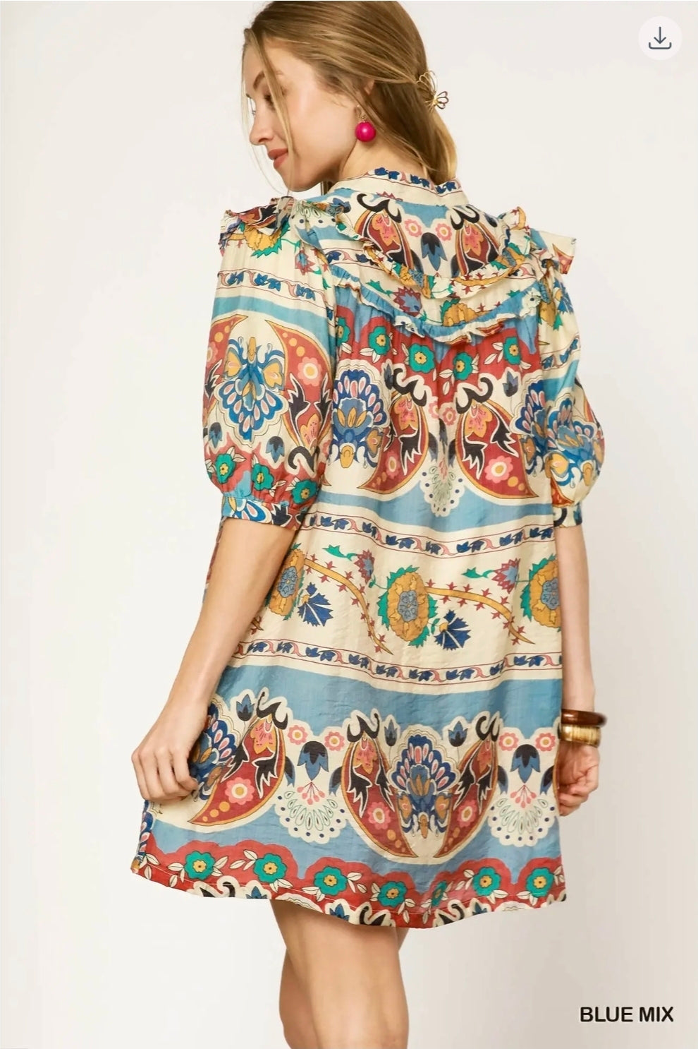 Border print dress