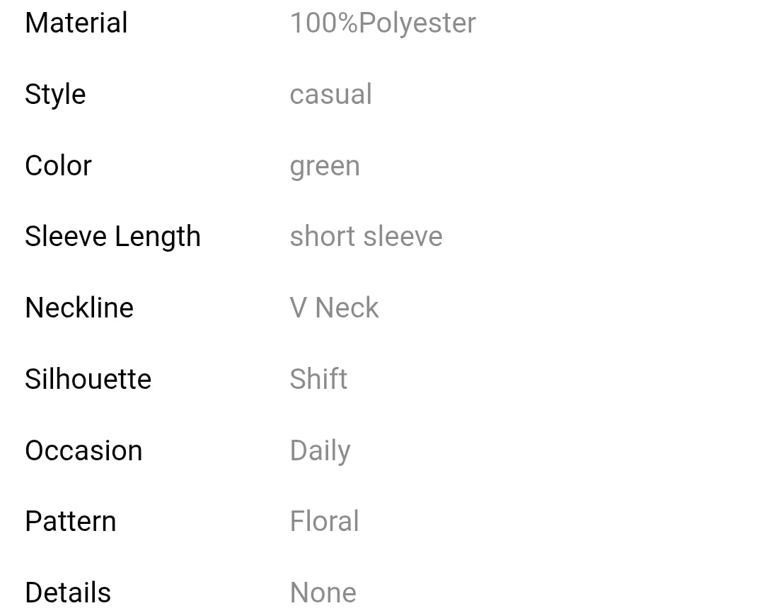 Green floral short sleeve blouse