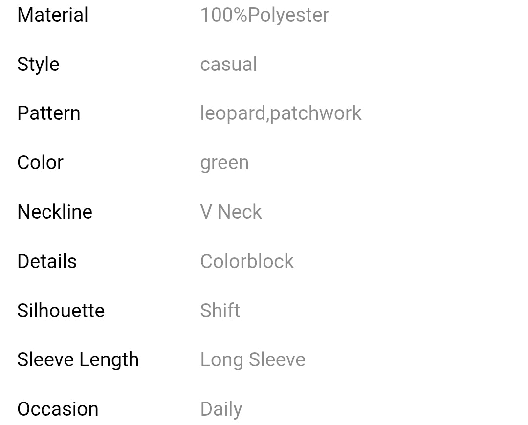 Green with animal print top