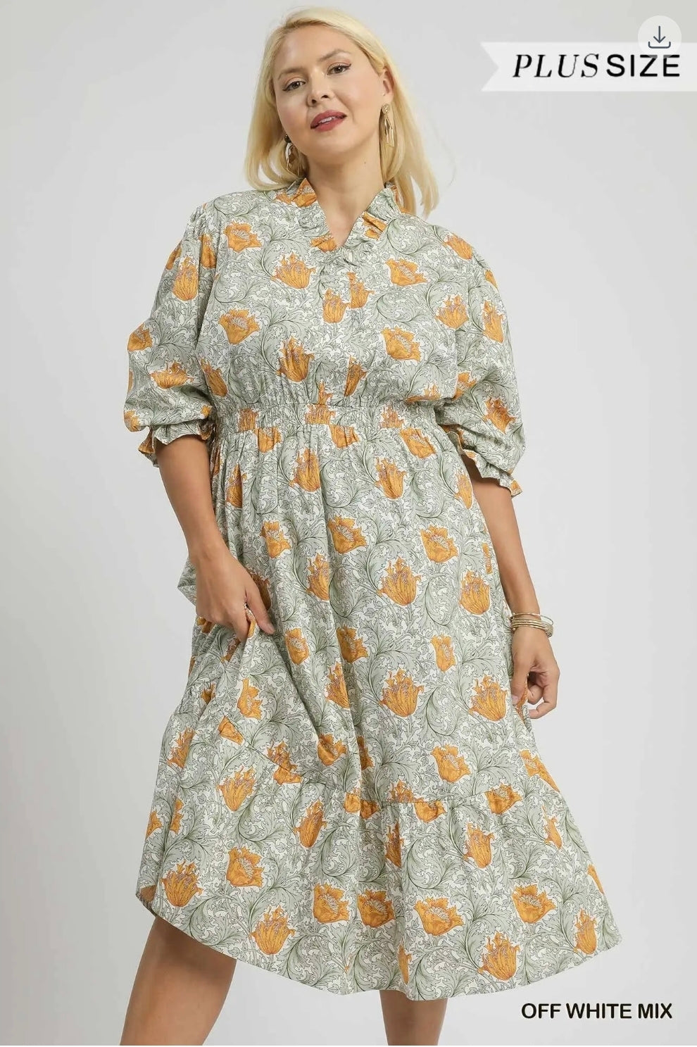 Abstract print midi dress