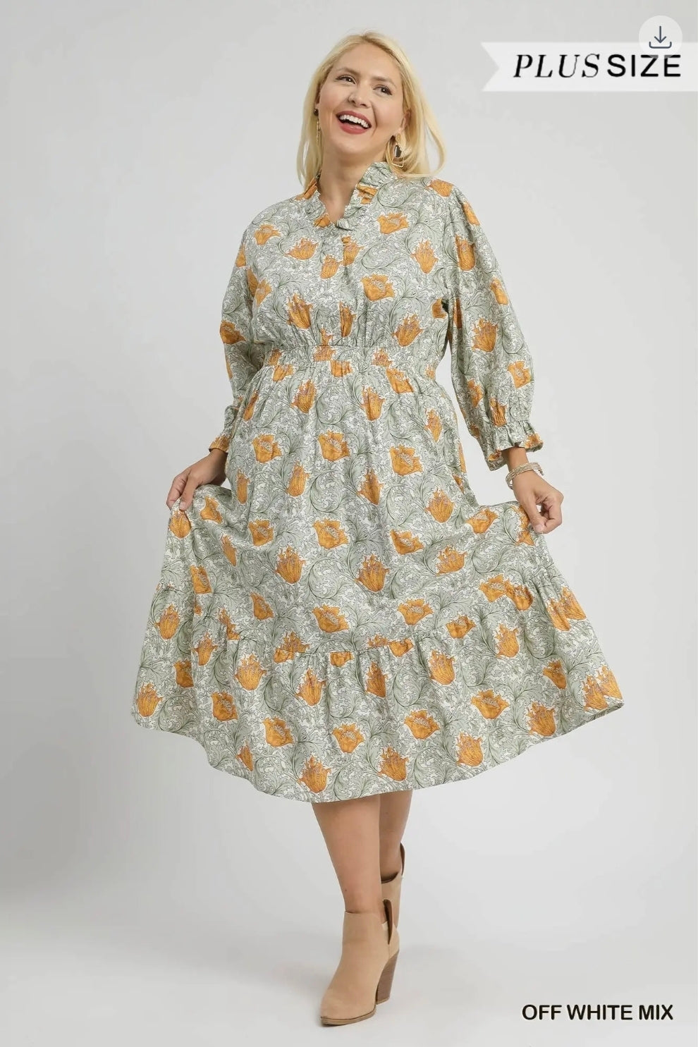 Abstract print midi dress