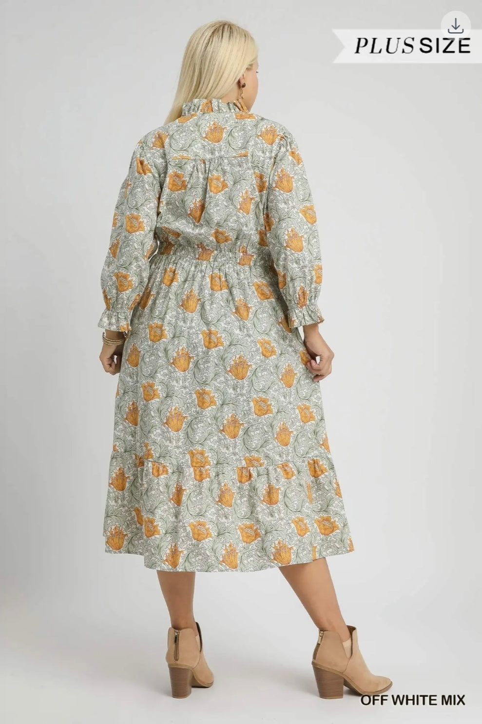 Abstract print midi dress