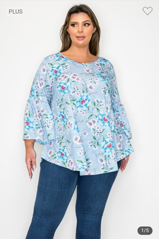 Print plus flower top plus