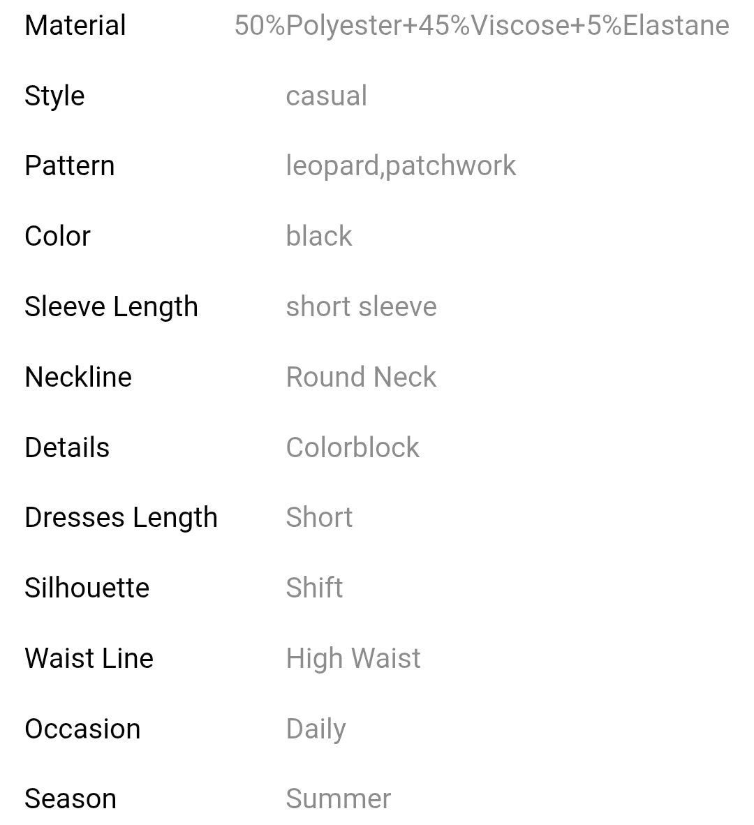 Black plus size leopard print dress