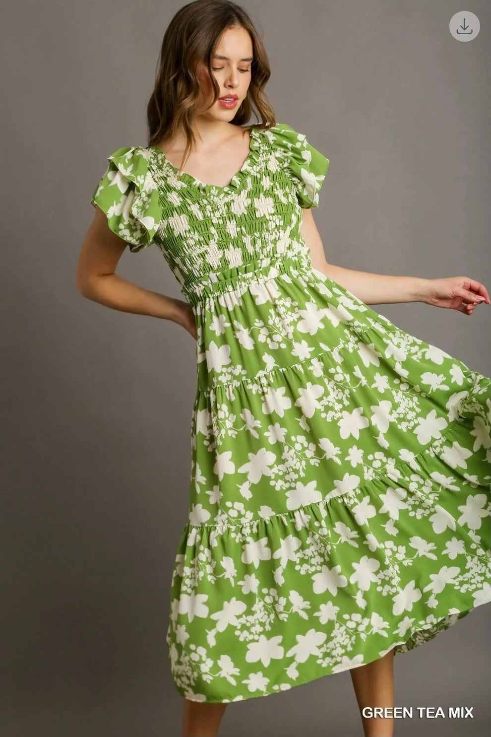 Printed v neck short sleeve maxi dress