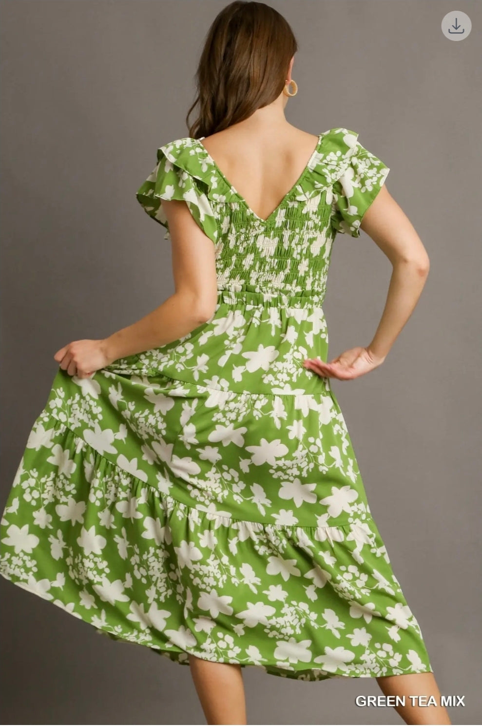 Printed v neck short sleeve maxi dress