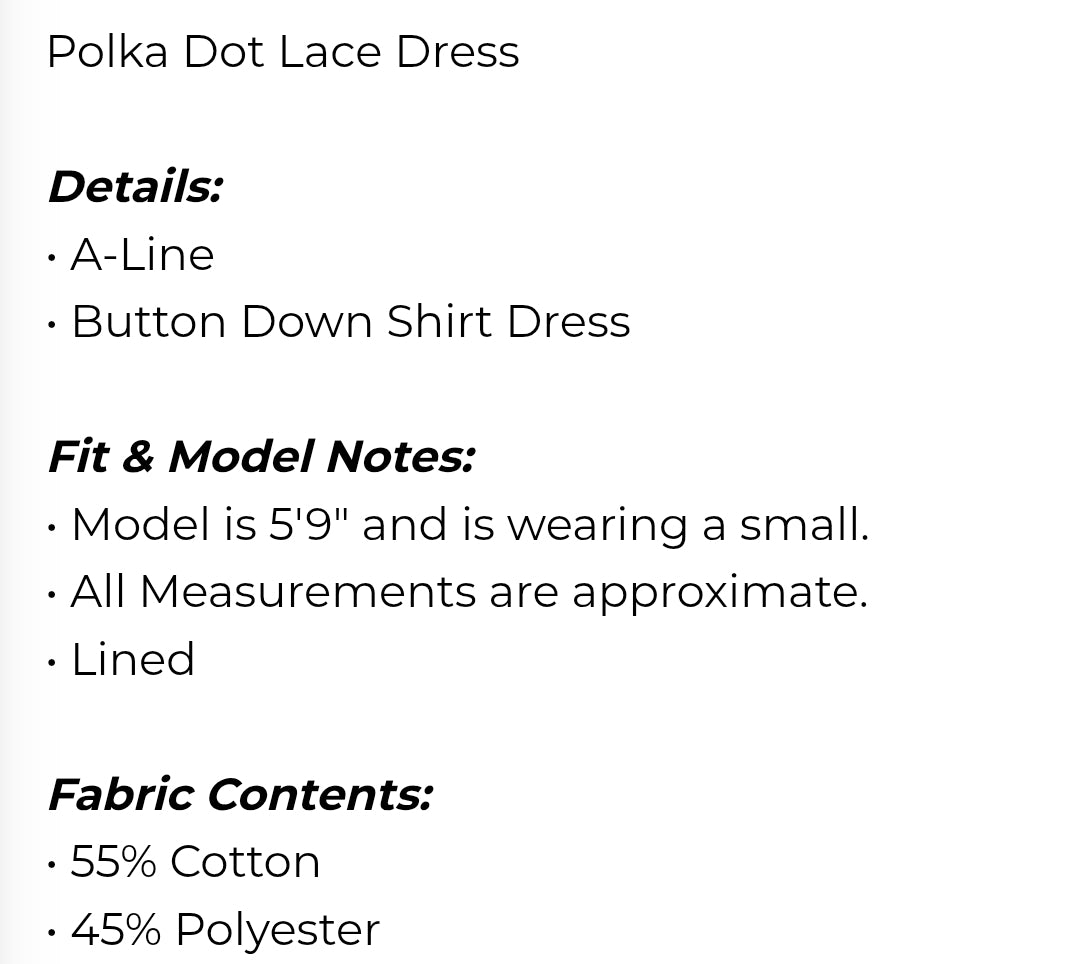 Polka dots lace dress A-Line