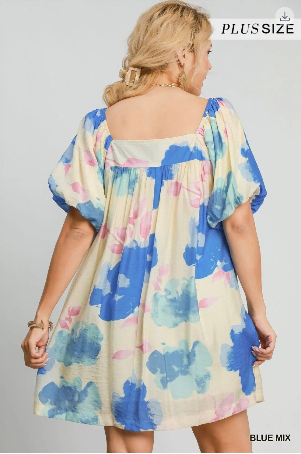 Floral watercolor print dress