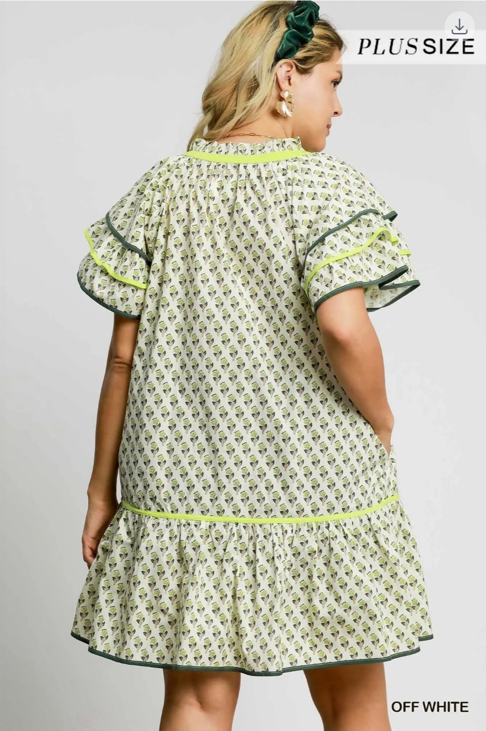 Boho ruffle sleeve mini dress