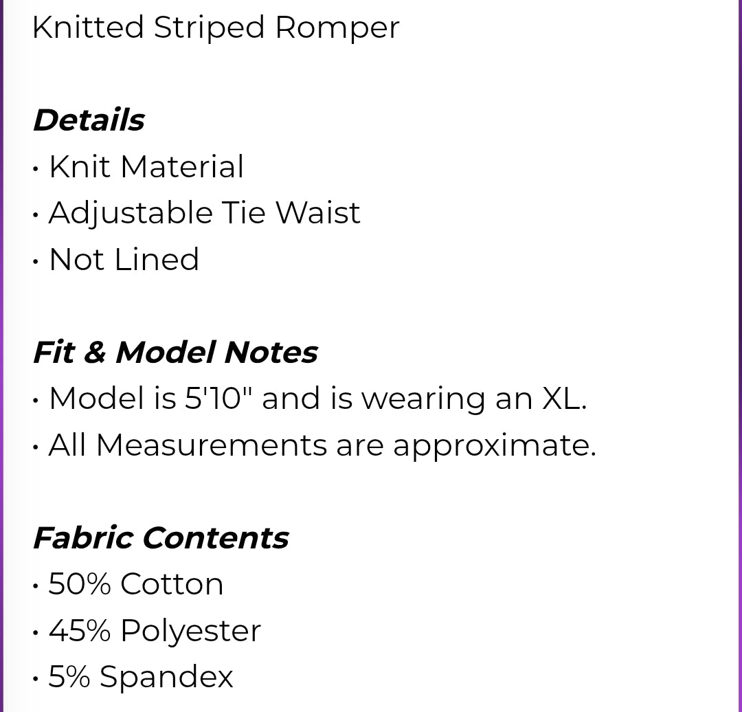 Knitted stripped Romper