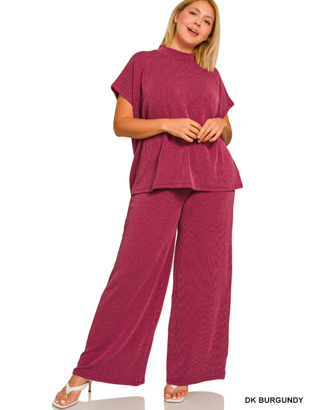 Dk burgundy plus set pants