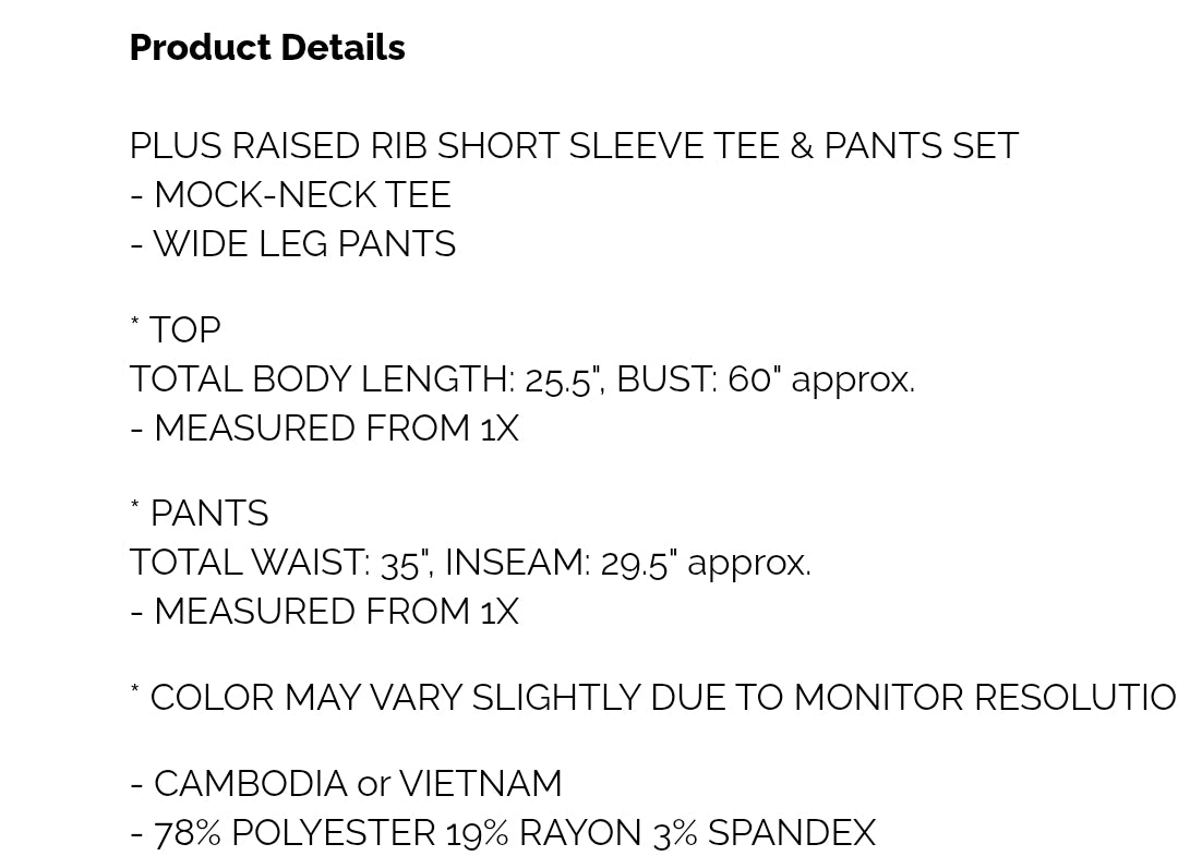Dk burgundy plus set pants