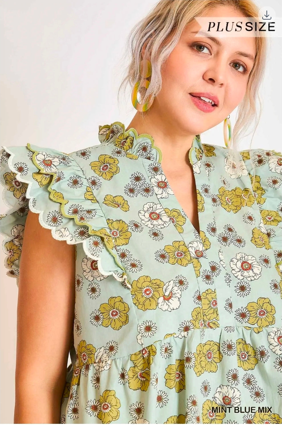 Floral print peplum top