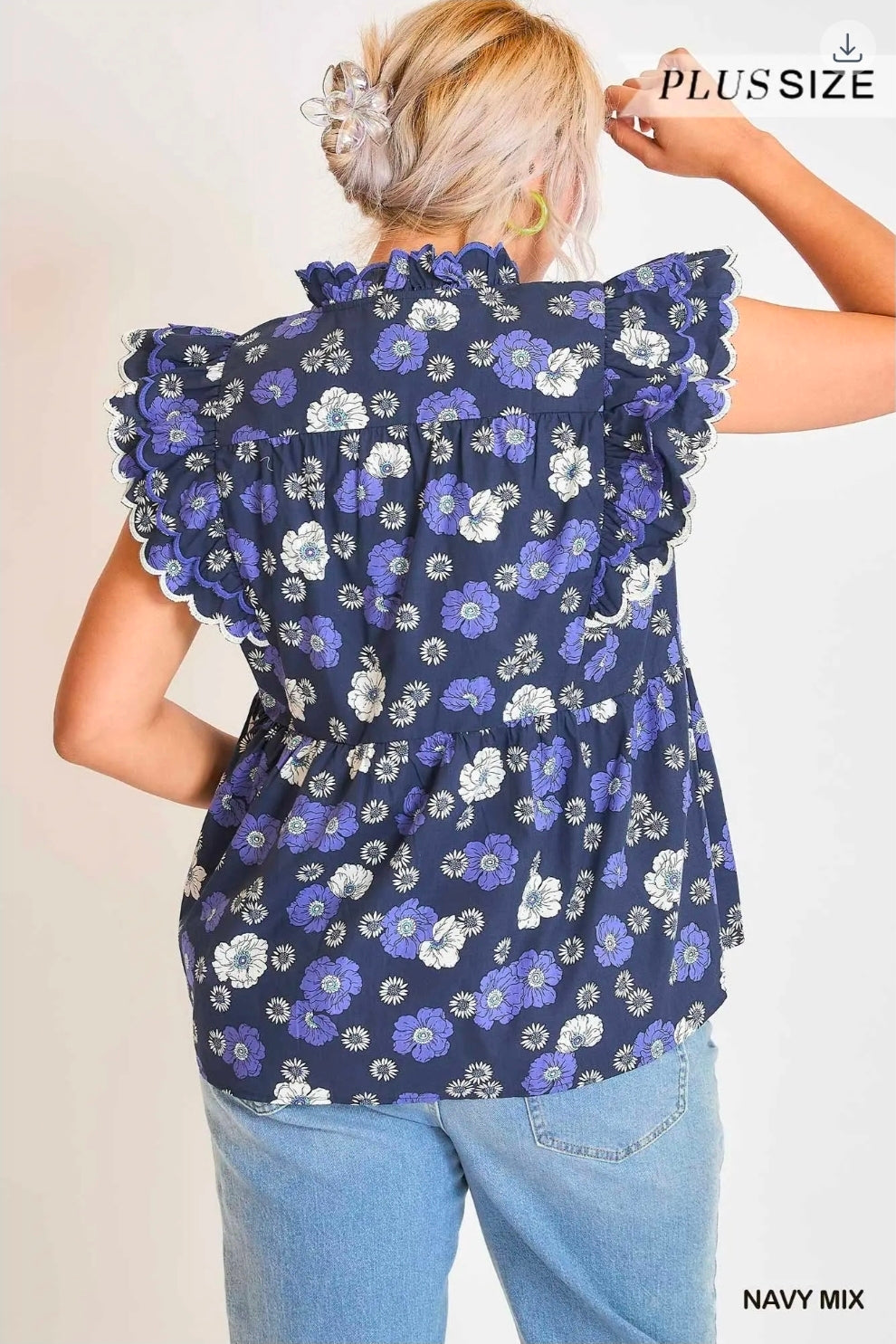Floral print peplum top