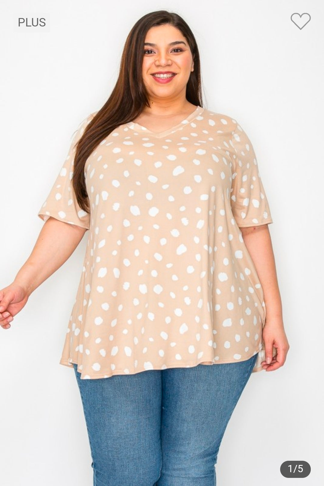 Plus size beige tunic top