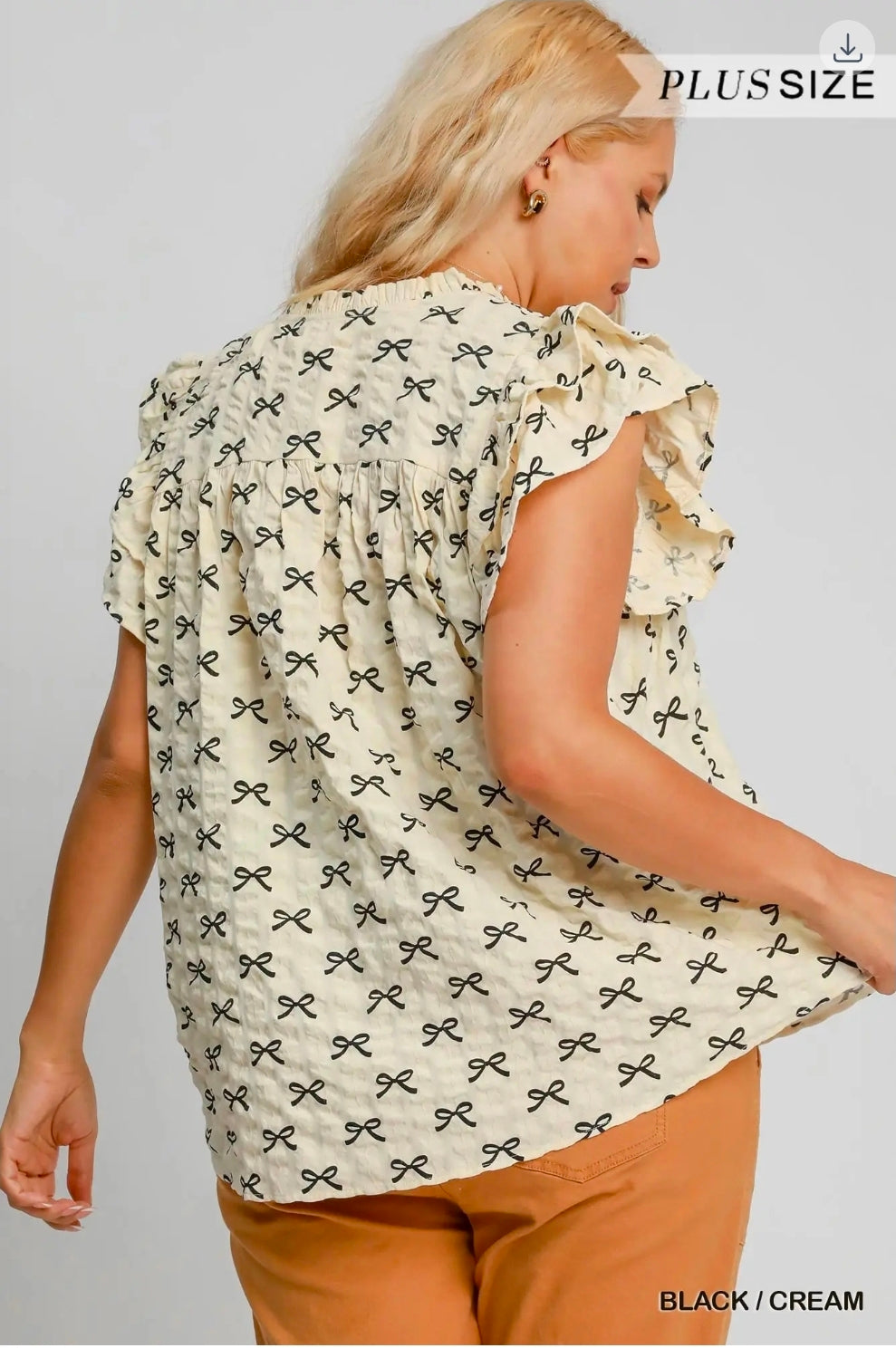 Smocked ruffle sleeve top
