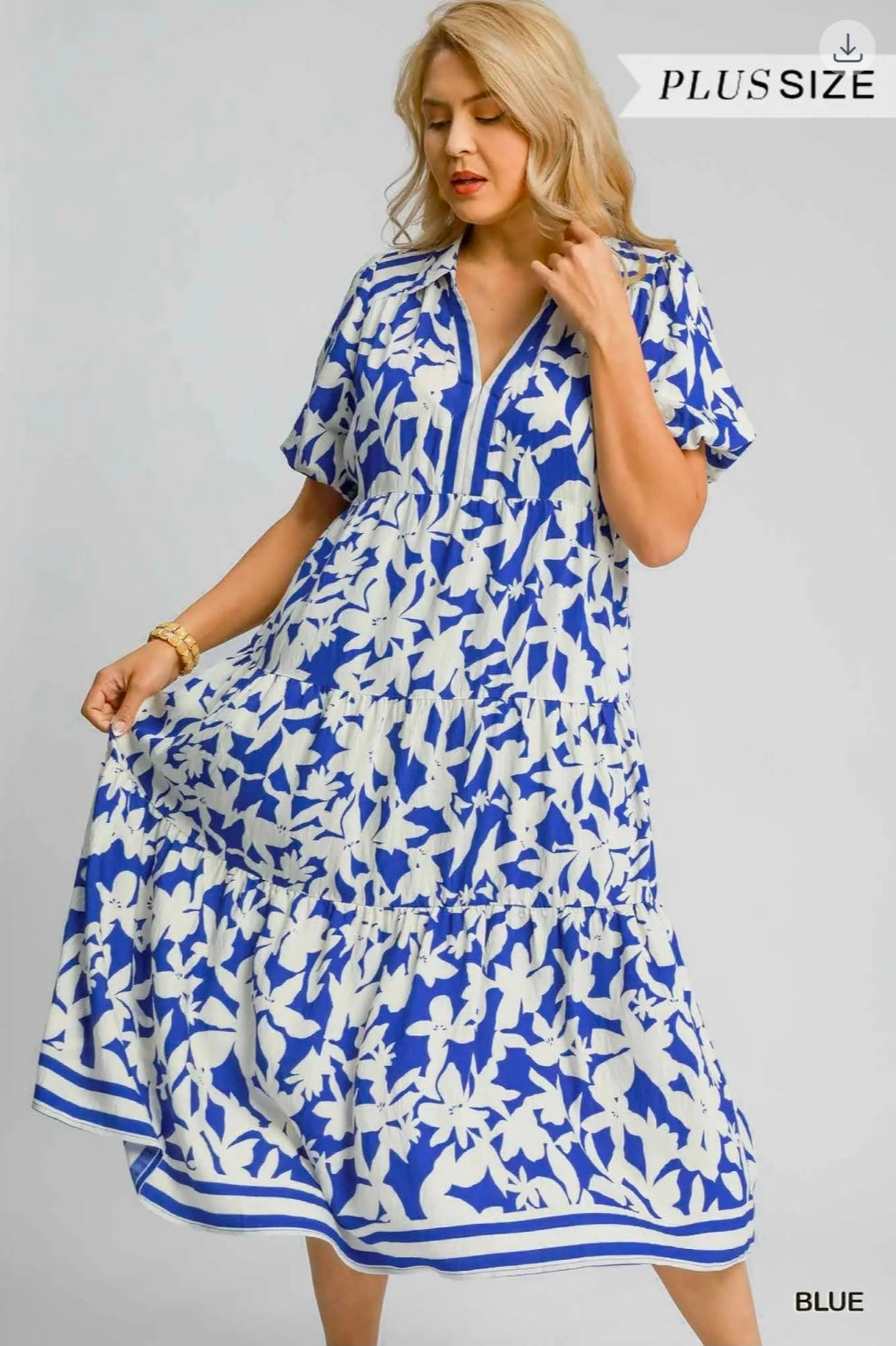 Botanical print A line Tiered dress