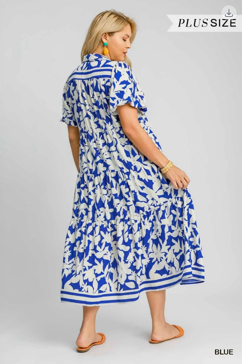 Botanical print A line Tiered dress