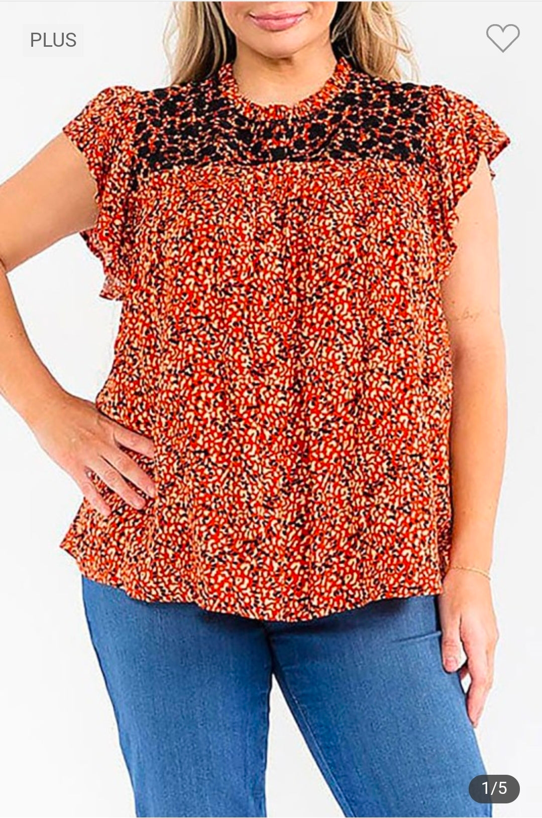 Short floral embroidery tunic blouse