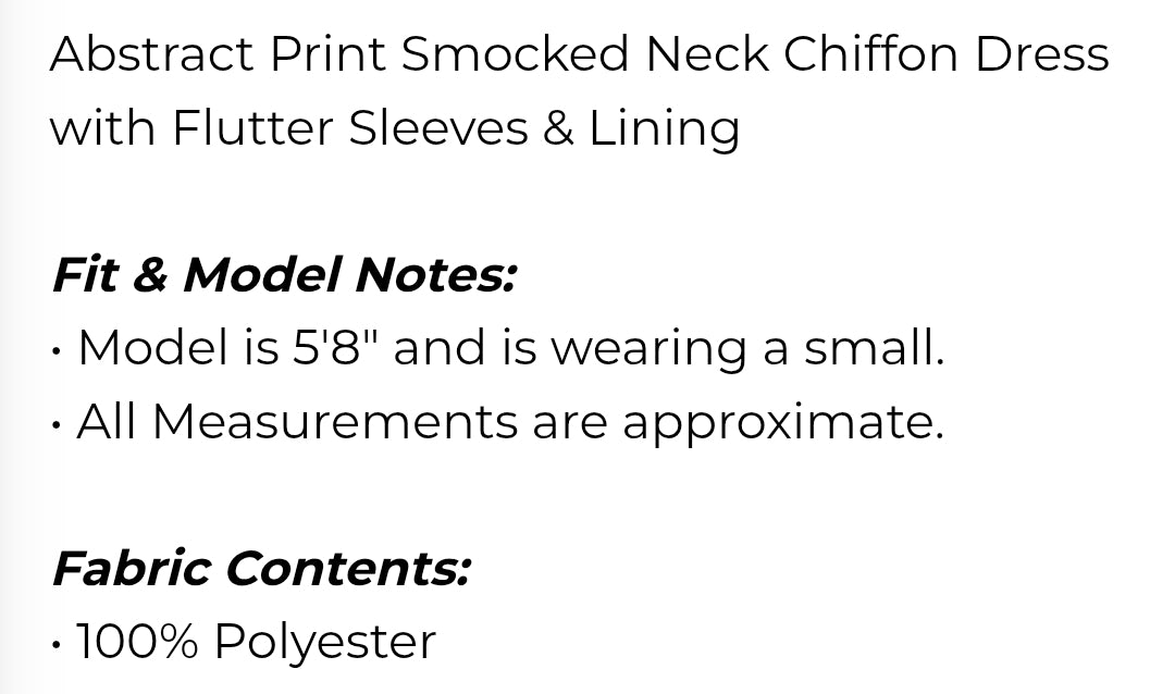 Abstract print smockedchiffon dress