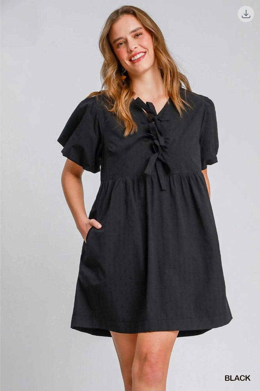 Babydoll peplum dress with ballon sleeves