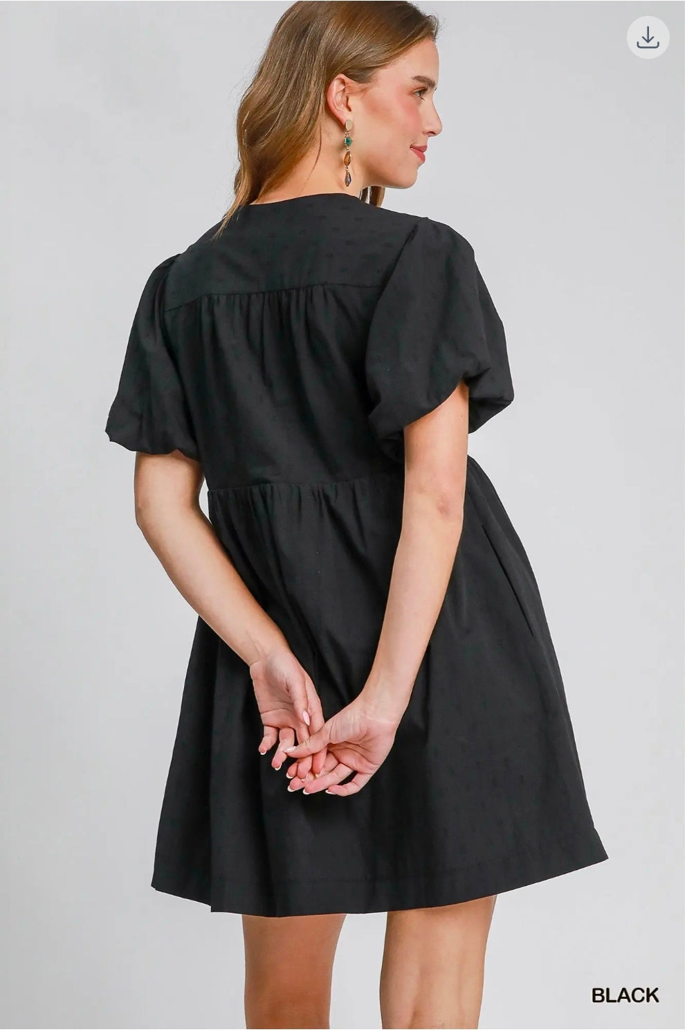 Babydoll peplum dress with ballon sleeves
