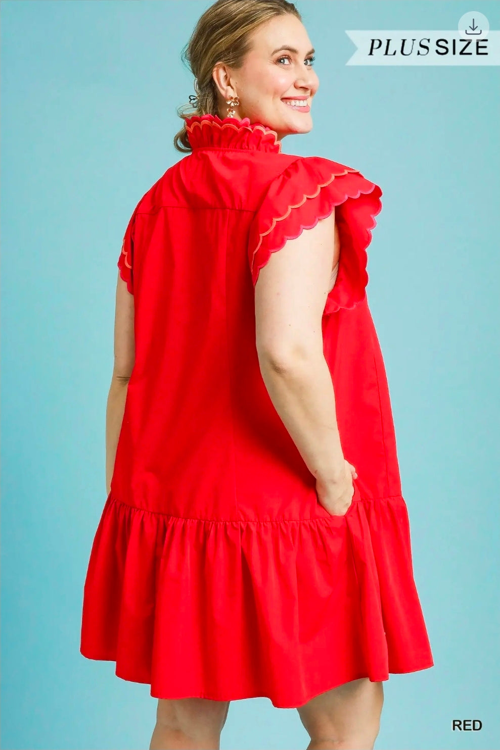 Ruffled sleeved dress