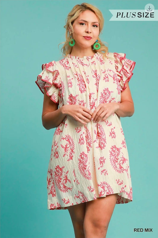 Paisley print Tiered mini dress