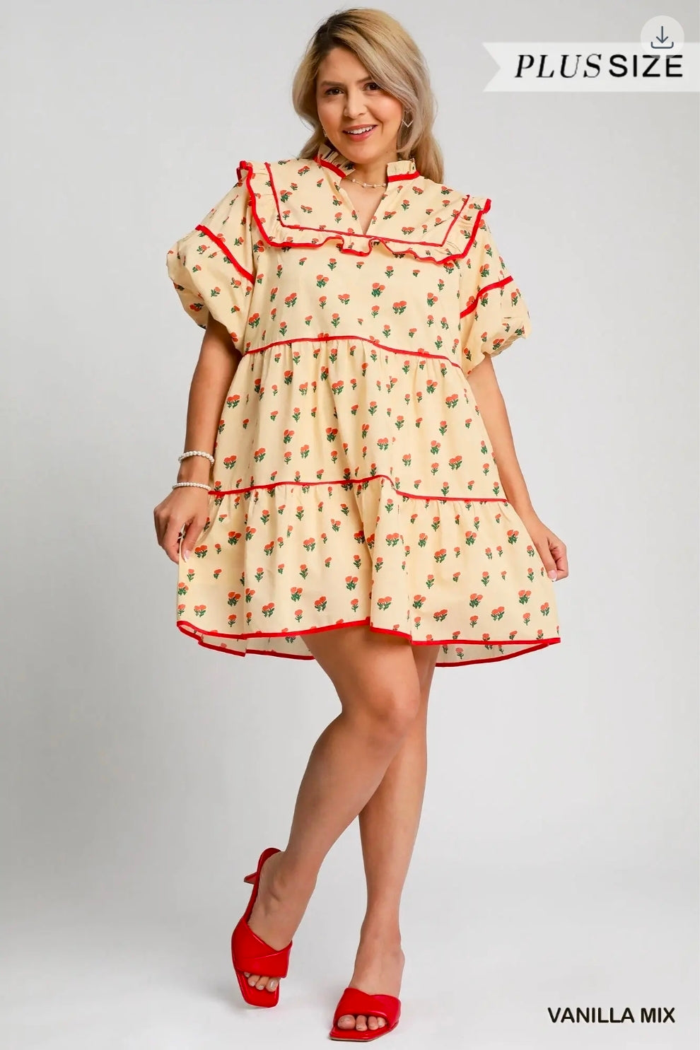 Disty floral ruffle dress