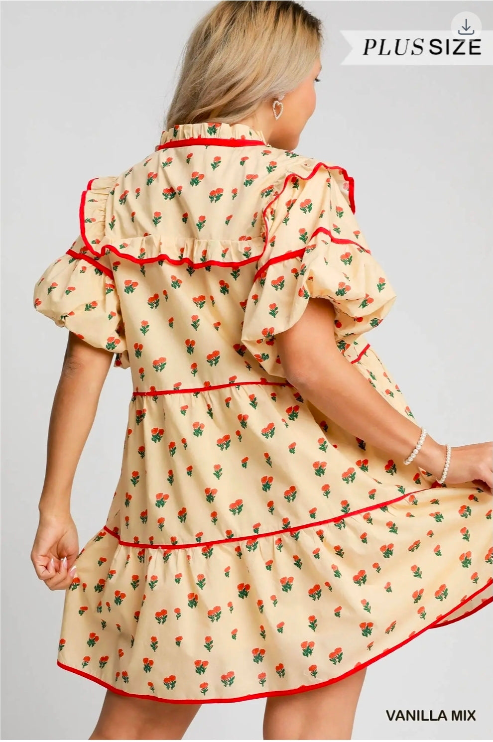 Disty floral ruffle dress