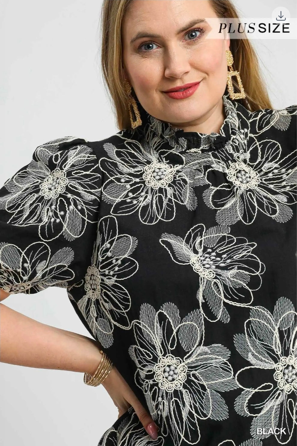 Chic floral embroidered top