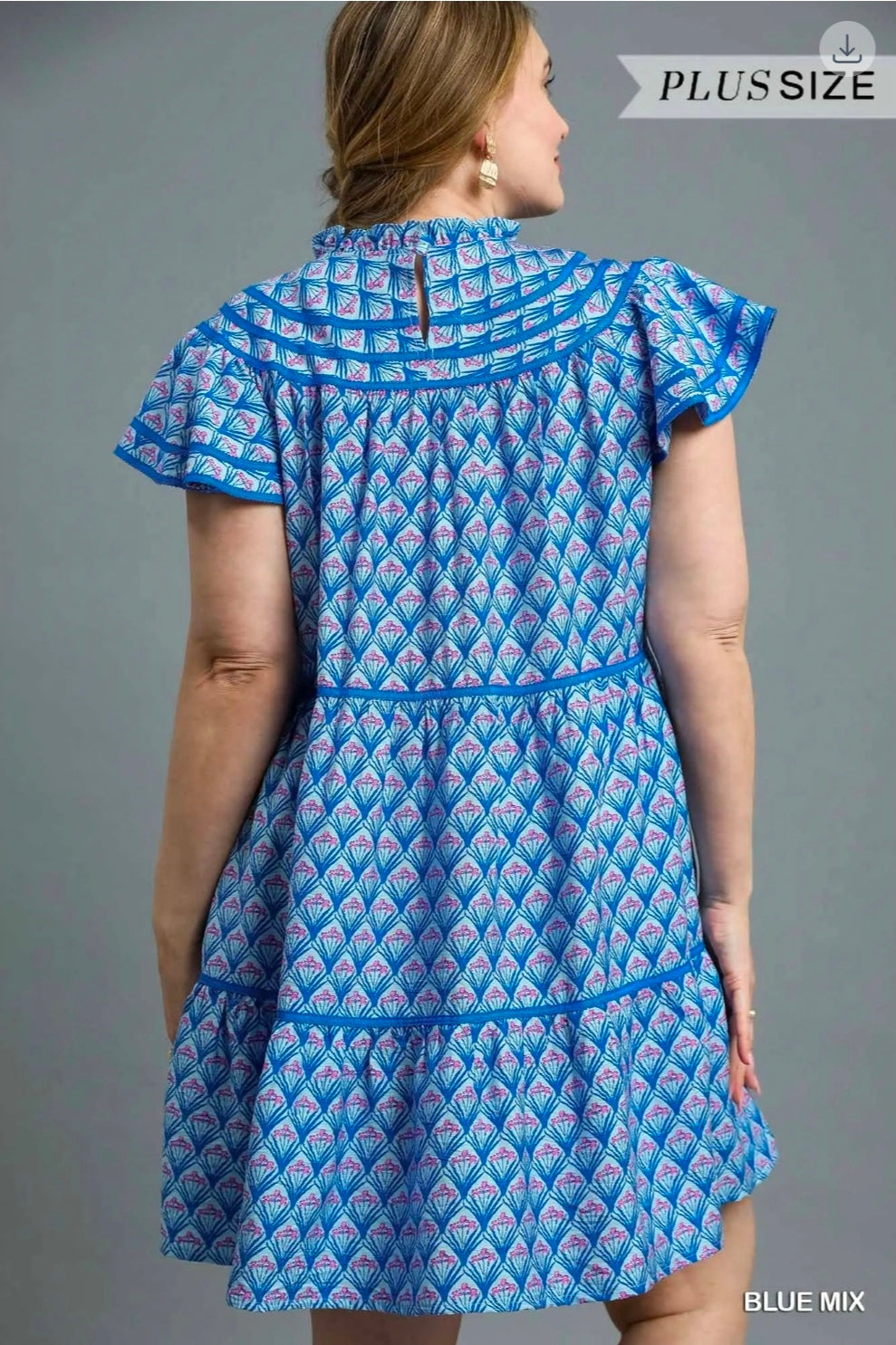 Tiered ruffle sleeve mini dress