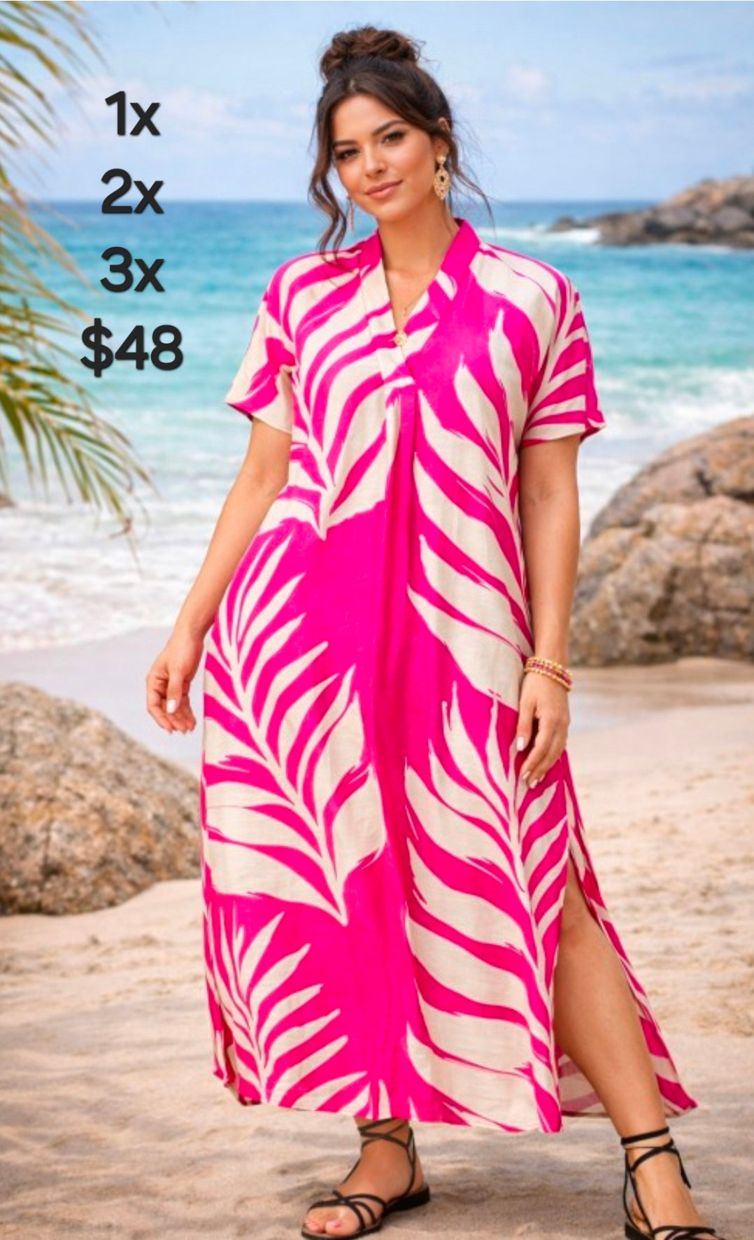 Tropical print maxi dress